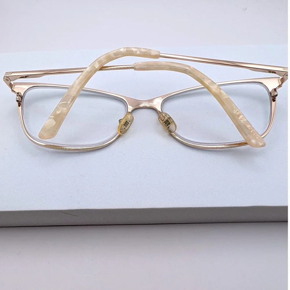 Ted Baker London B239 NAV Navy Gold Cat Eye Eyeglass Frames 51-16-135 Women